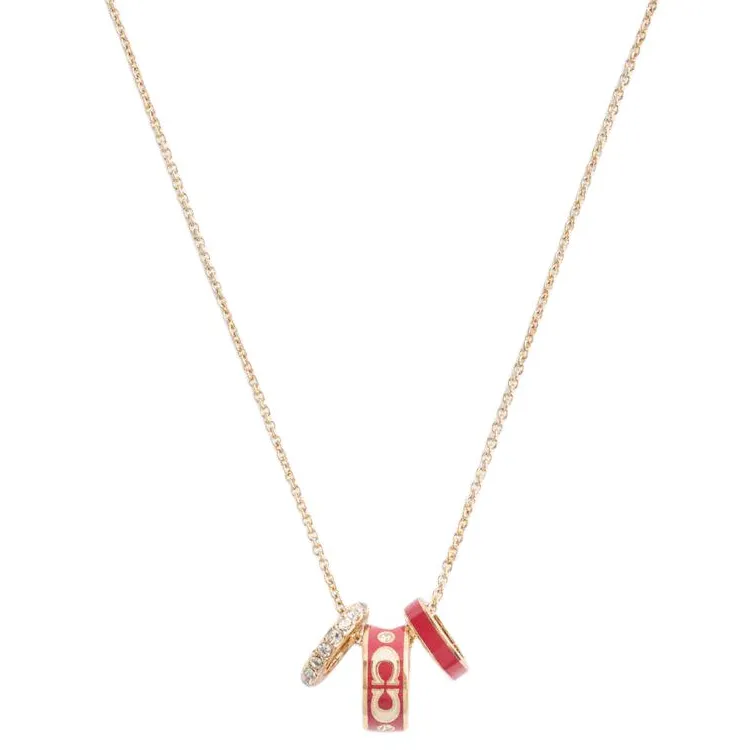 COACH Necklaces Women's Gold/Red