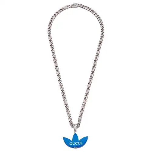 GUCCI Adidas X Gucci Collaboration Collection Enamel Necklaces Men's Blue