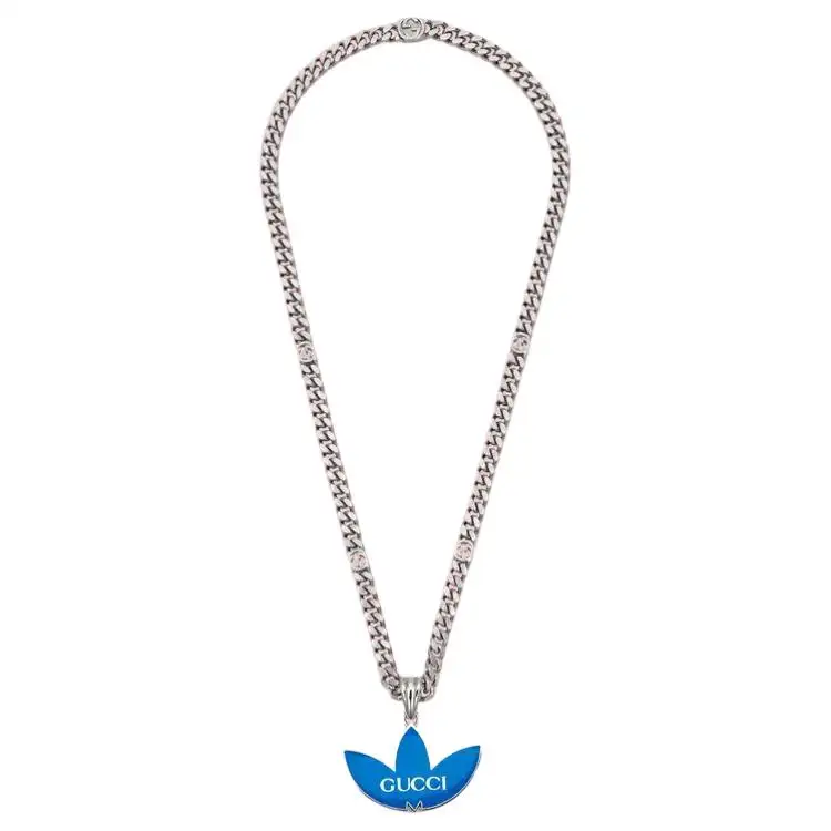 GUCCI Adidas X Gucci Collaboration Collection Enamel Necklaces Men's Blue
