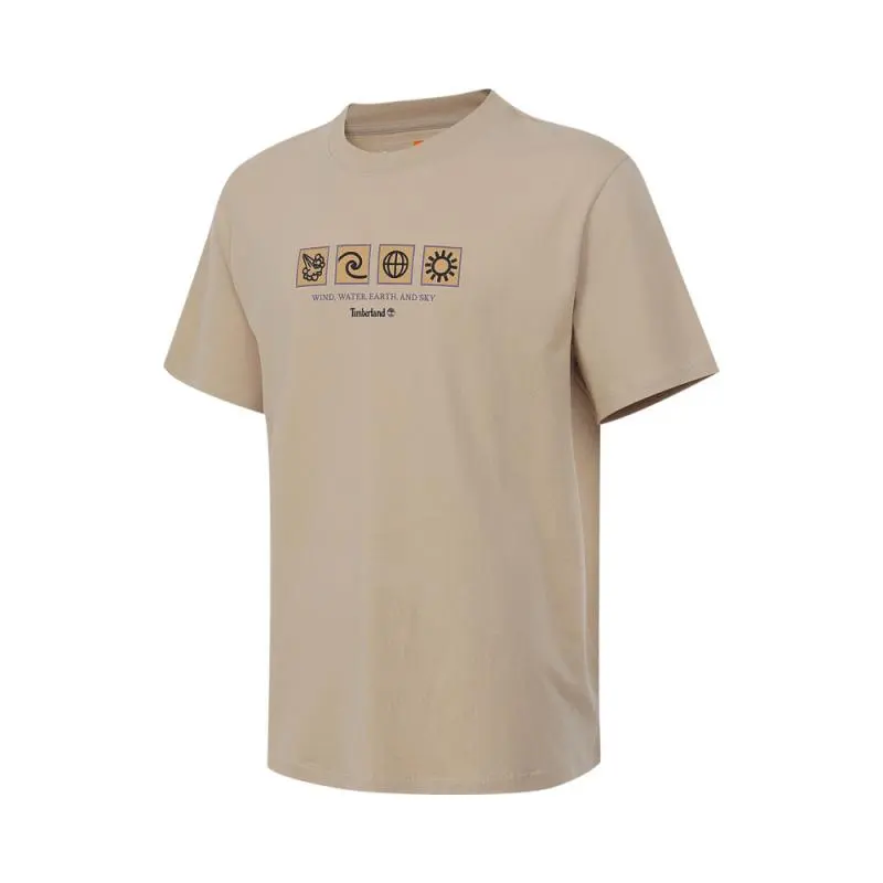 Timberland T Shirts Men's Khaki Crew Neck Moderate