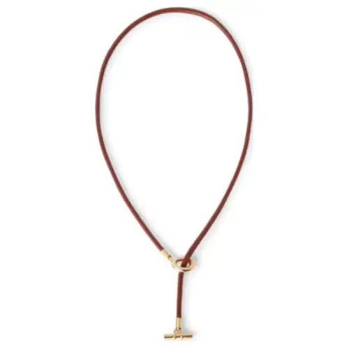 Loro Piana Cow Leather Necklaces Women's Russet
