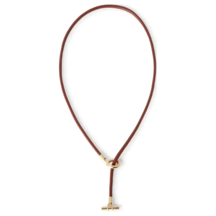 Loro Piana Cow Leather Necklaces Women's Russet