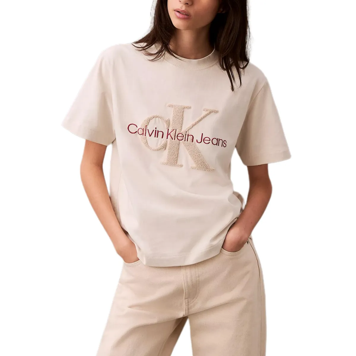 CALVIN KLEIN T Shirt Women's Pink White