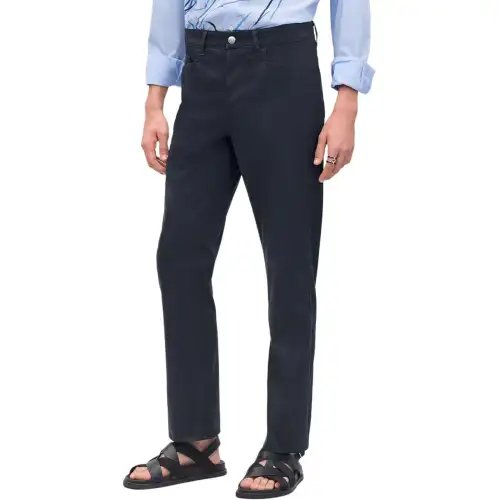 HERMES Jeans Men's Marine Blue Moderate Straight Fit Pants
