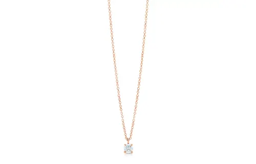 TIFFANY & CO. Tiffany Solitaire series four-prong diamond exquisite 18K gold diamond necklace for women