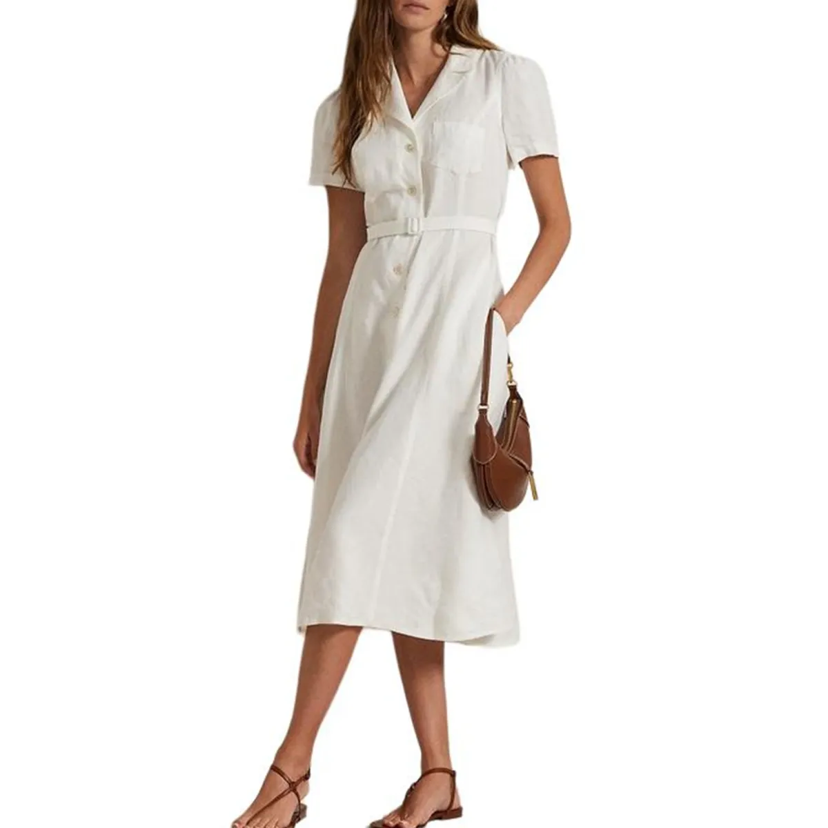 Polo Ralph Lauren Belted buttoned Midi Dress