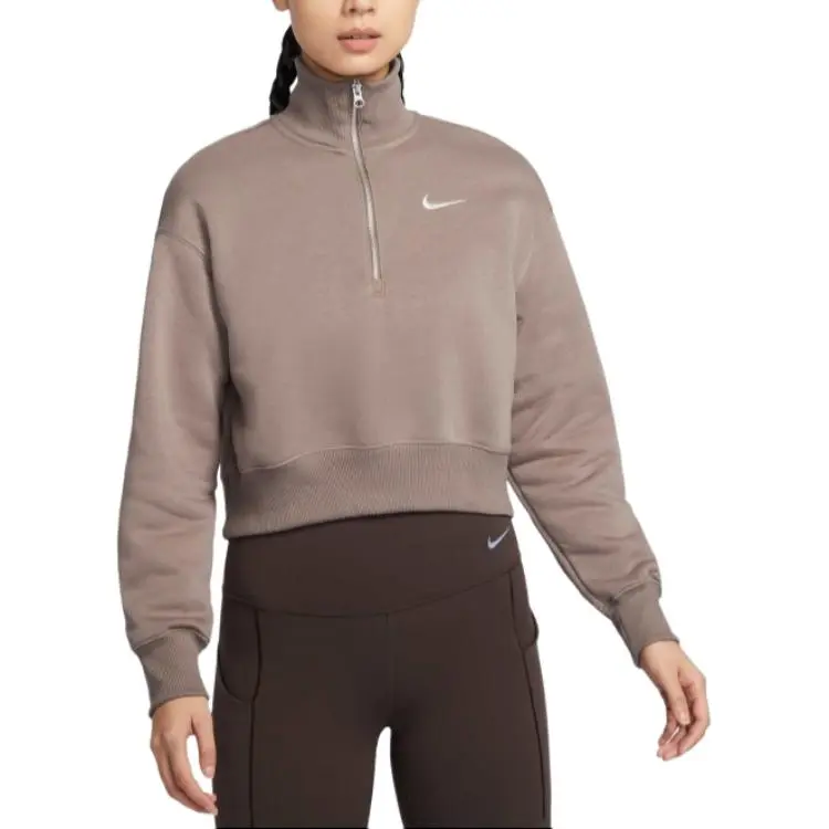 Nike Phoenix Cropped Half Zipped Sweatshirt