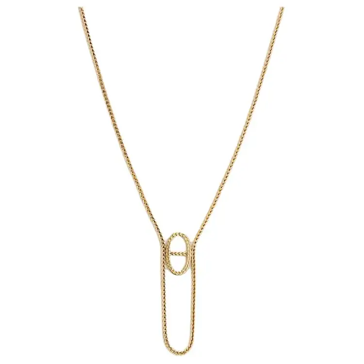 HERMES 18K Gold Necklaces Women's Gold