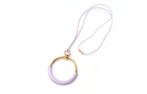 HERMES In The Loop Metal Pendants Women's Pink