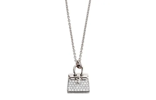 HERMES Diamond Necklaces Unisex