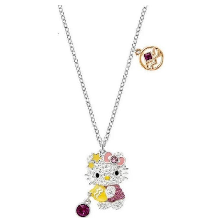 Женское колье Swarovski Hello Kitty (серебряное)