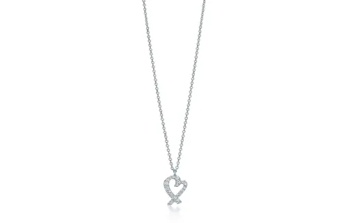 TIFFANY & CO. Paloma Picasso 18K White Gold With Diamond Necklaces Women's Silver