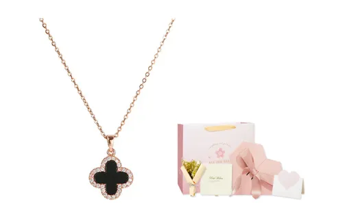 US8ACC Alloy Titanium Steel Necklaces Women's Gold