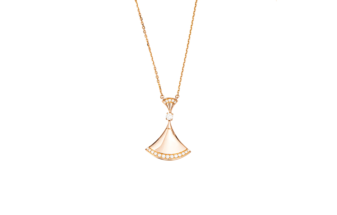 BVLGARI Pre Owned 2010s 18kt Rose Gold Divas' Dream Diamond Pendant Necklace