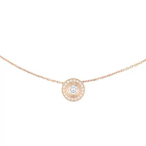 CARTIER D'Amour Collection 18K Gold Diamond Necklaces Unisex Rose Gold