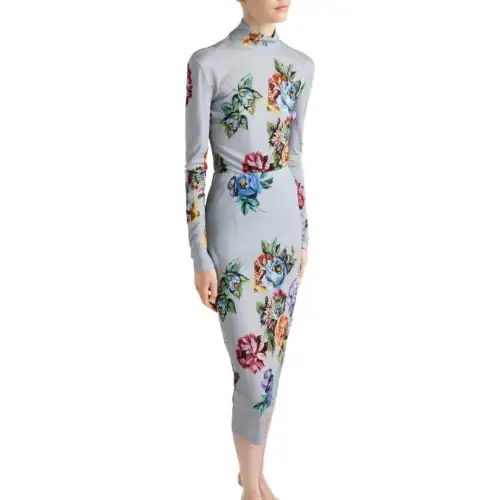 PRADA Long Sleeved Dress Women's Steel Gray