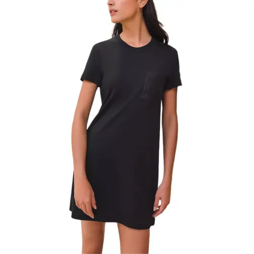 HERMES Short Sleeved Dress Women's Black