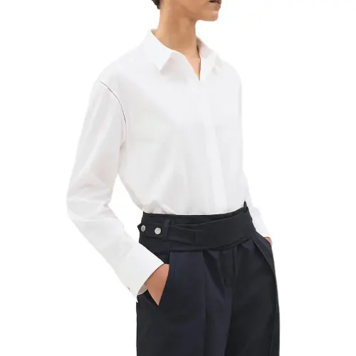 HERMES Shirts Women's White Pointed Collar Moderate Other