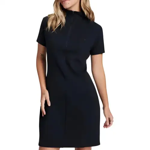 Converse Half Zip Mock Neck Short Sleeve Dress