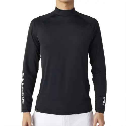 FILA Golf Clothing Men's Black Stand Collar Moderate