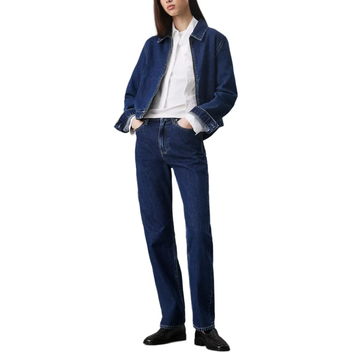 CALVIN KLEIN Jeans Europe Version Women's Dark Indigo