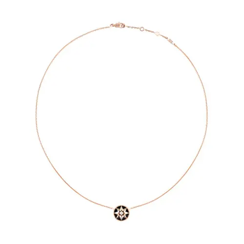 DIOR Rose 18K Gold With Agate And Diamond Necklaces Women's