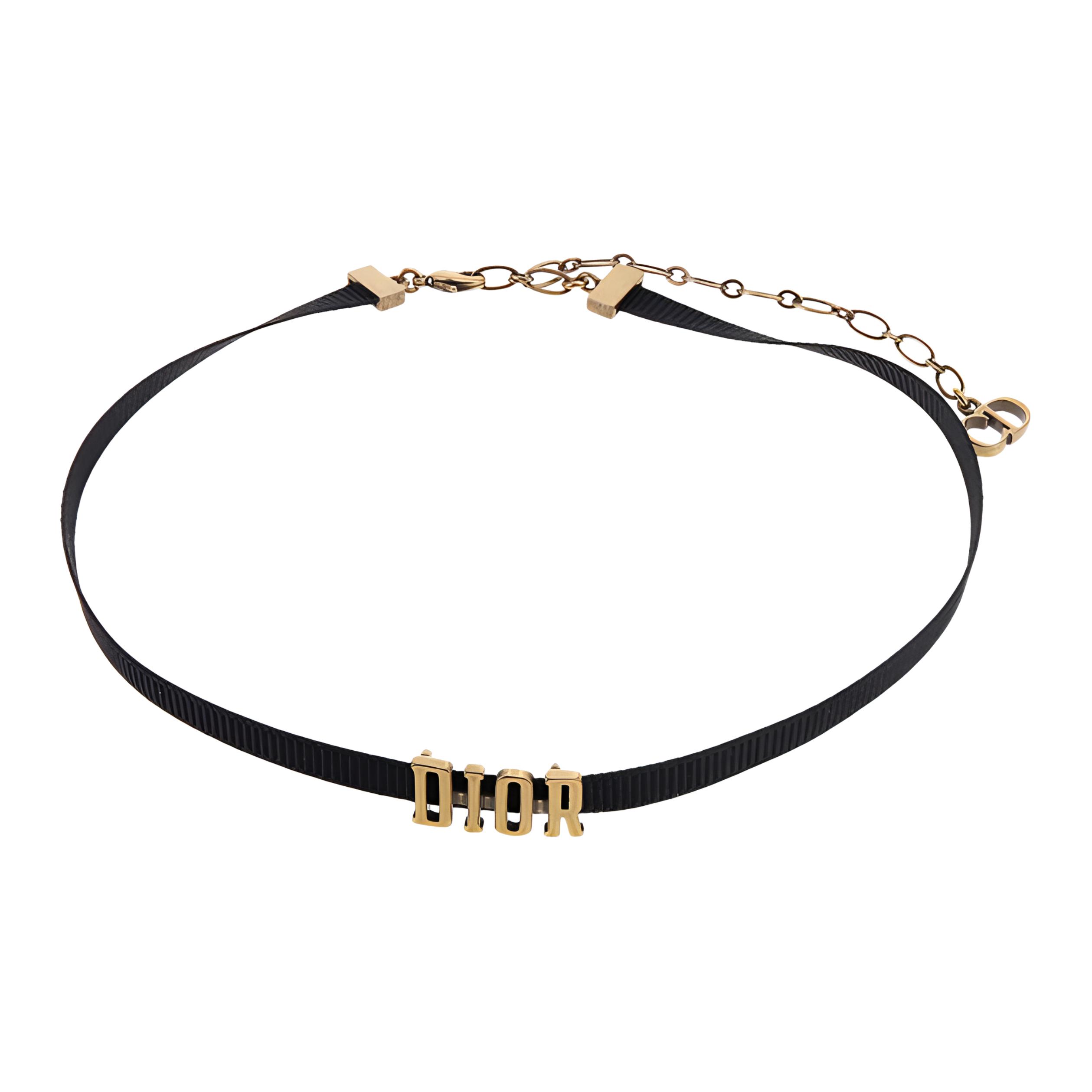 Женское колье Dior N0681ADRMT-D906 (черное золото)