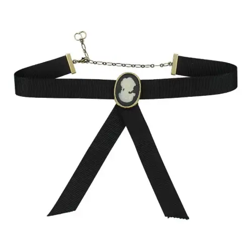 DIOR Ribbon Necklaces Women's Black