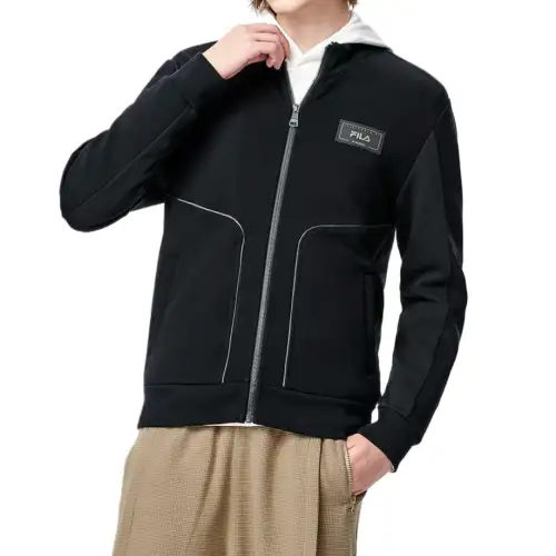 FILA Jackets Men's Jet Black BK Stand Collar Moderate Other