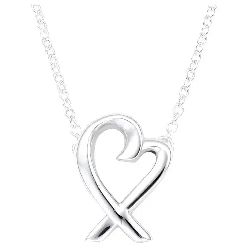 TIFFANY & CO. Pre Owned 2000 2020s Sterling Silver Wrapping Heart Necklace