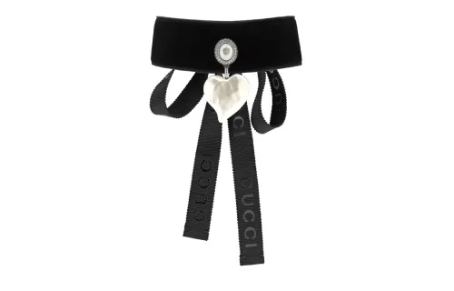 GUCCI GG Resin Metal Necklaces Unisex Black