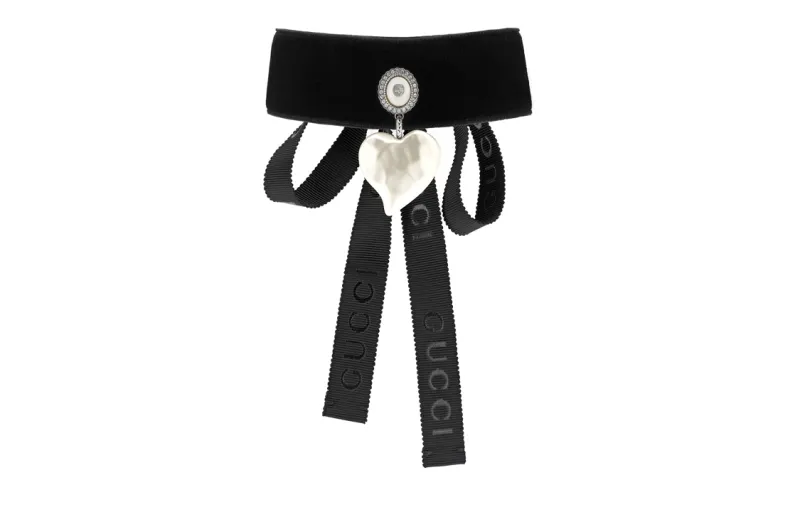 GUCCI GG Resin Metal Necklaces Unisex Black