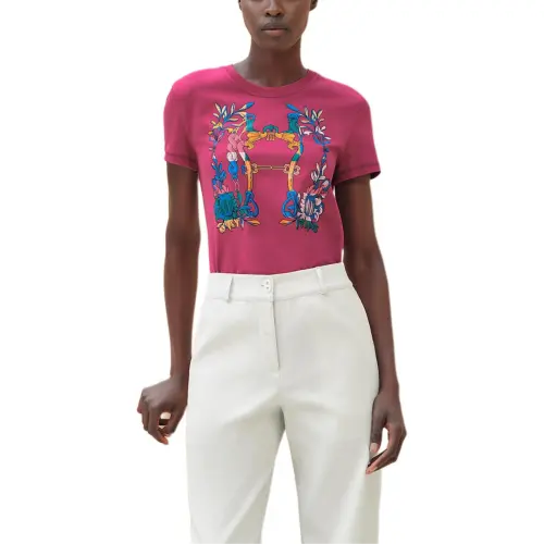 HERMES T Shirt Women's Red Mulan