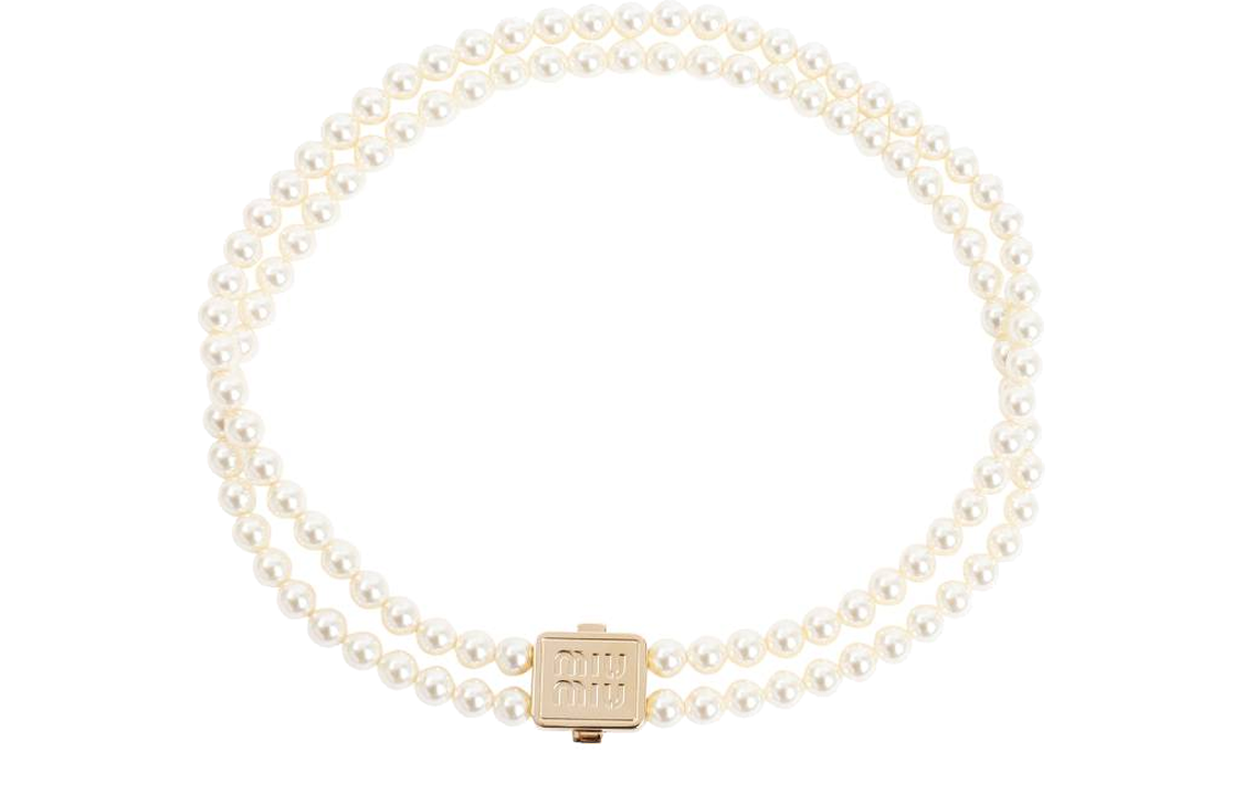 MIU MIU Pearl Necklaces Women's White