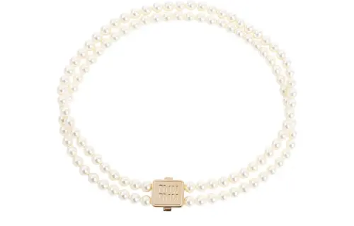MIU MIU Pearl Necklaces Women's White