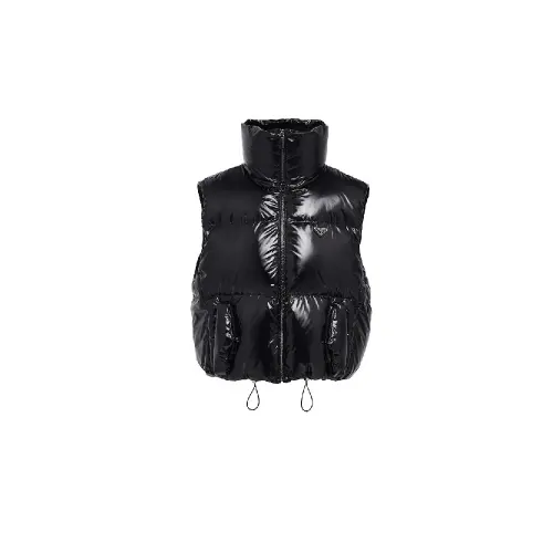 PRADA Down Vests Women's Black Stand Collar Moderate Other