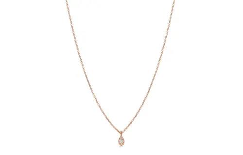 TIFFANY & CO. Elsa Peretti® 18K Rose Gold Diamonds Necklaces Women's Rose Gold