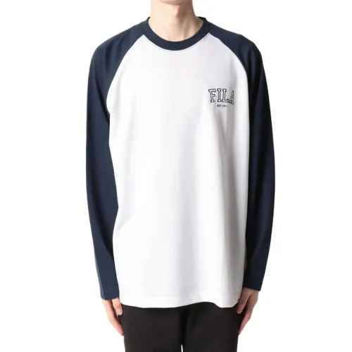 FILA T Shirts Men's Navy Crew Neck Moderate Straight Fit