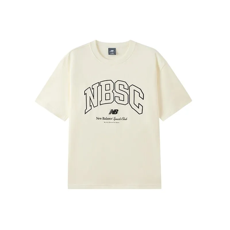 New Balance T-Shirts Men's Ivory White Crew Neck Moderate