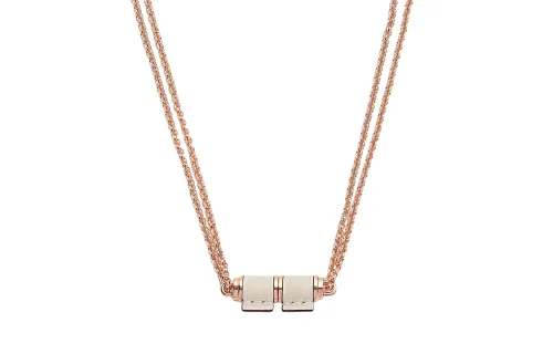 HERMES Charniere Calfskin Necklaces Women's Rose Gold