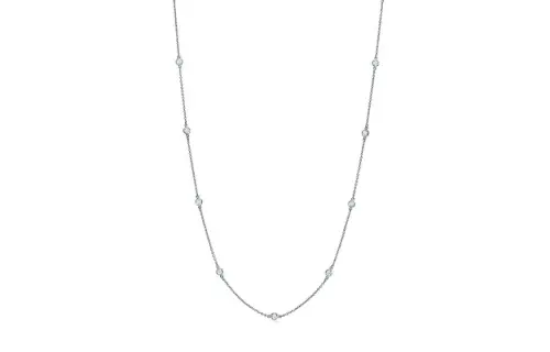 TIFFANY & CO. Elsa Peretti® Platinum, Diamond Necklaces Women's Silver
