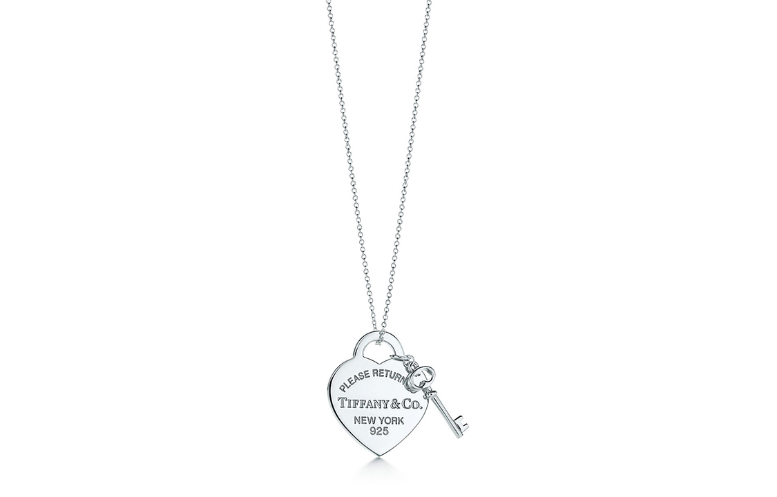 TIFFANY & CO. Tiffany Return to Tiffany Series Heart Tag Key Heart Pendant Sterling Silver Necklace Women's Silver