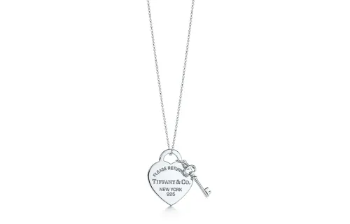 TIFFANY & CO. Tiffany Return to Tiffany Series Heart Tag Key Heart Pendant Sterling Silver Necklace Women's Silver
