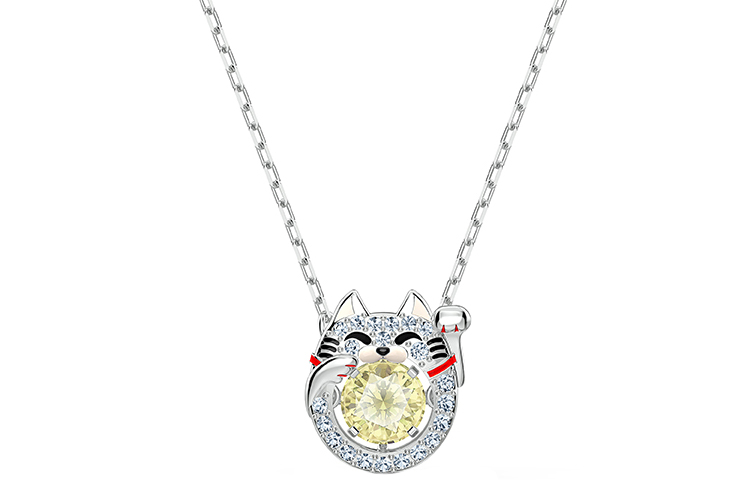 Swarovski Swarovski Sparkling Dance Series Beating Heart Jumping Crystal SPARKLING DC Lucky Cat копия Хрустальное каменное ожерелье женский