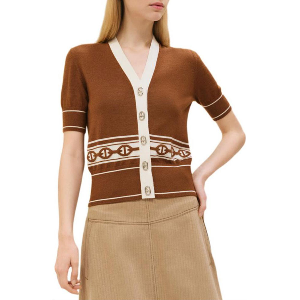 Женский джемпер Hermes SS25 (коричневый)