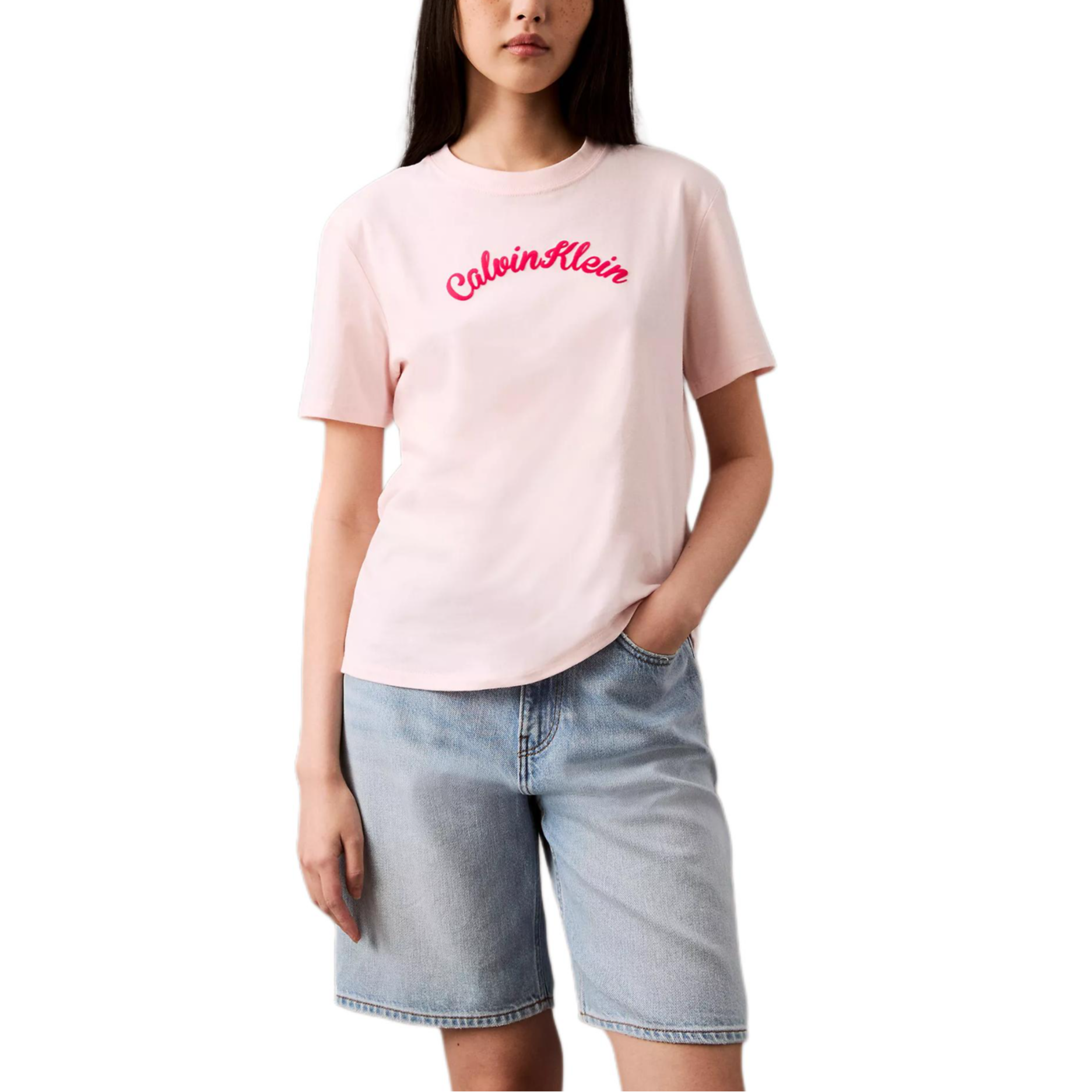 Женская футболка Calvin Klein Essentials (розовая)