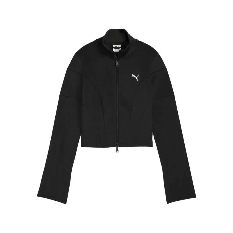PUMA CROPPED Jackets Women's Black Stand Collar Moderate Nipped-in Waist