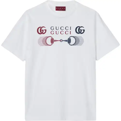 GUCCI Logo Printed Crewneck T Shirt