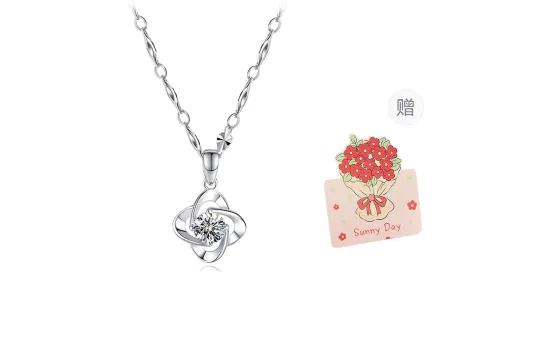 Asia Star 925 Sterling Silver With 999 Silver And Moissanite Zircon Necklaces Women's