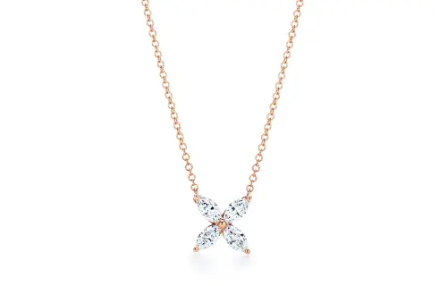 【Pre-Owned】18kt rose gold Victoria diamond pendant necklace